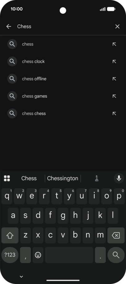 Key in the name or subject of the required app and press the search icon.
