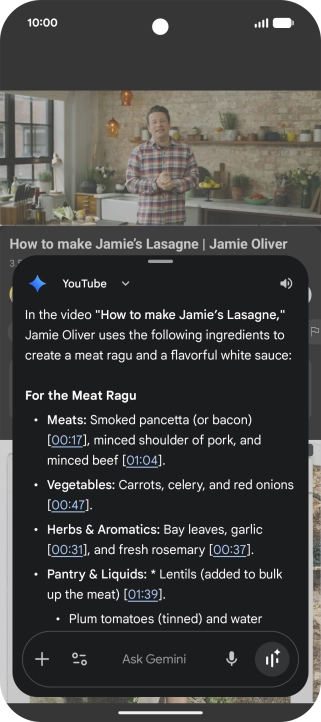 The answer from Gemini to your question is displayed.
