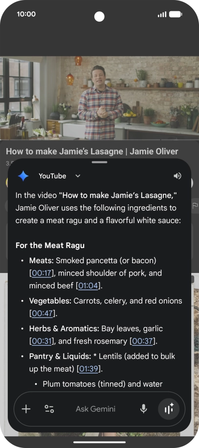 The answer from Gemini to your question is displayed.
