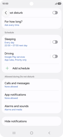Press Hide notifications.