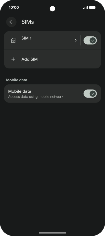 Press the name of the SIM.
