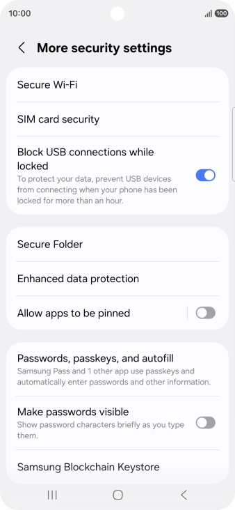Press SIM card security.