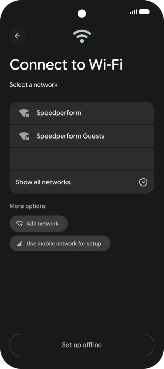 Press the required Wi-Fi network.