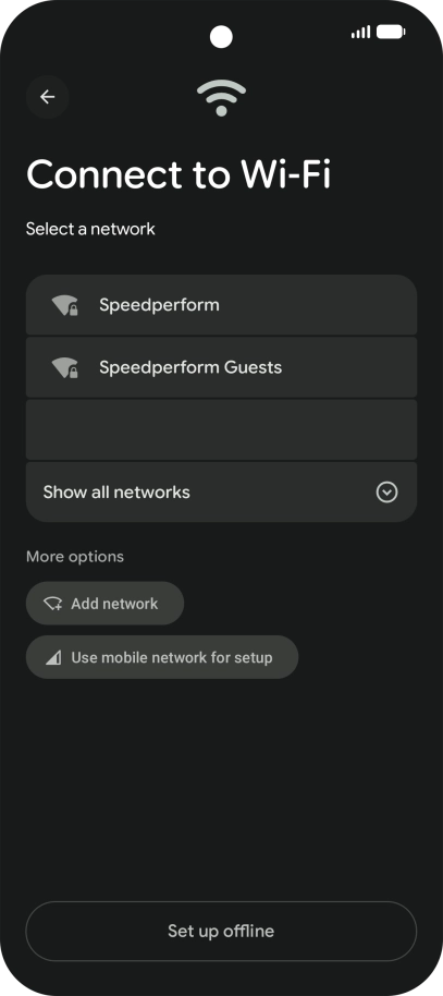 Press the required Wi-Fi network.