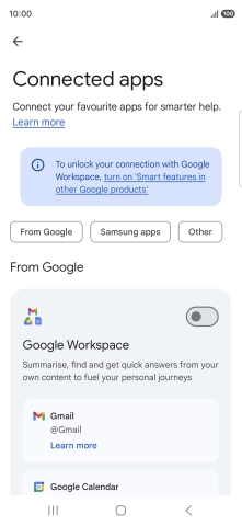 Press the indicator next to the required extension to turn on the function.