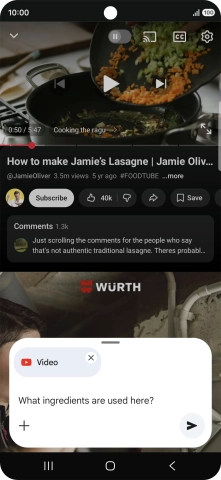 Follow the instructions on the screen to type or speak the required question for the video.
