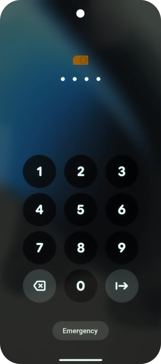 Key in a new four-digit PIN and press arrow right.