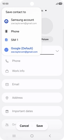 Press the required Google account.