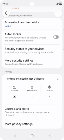 Press More security settings.