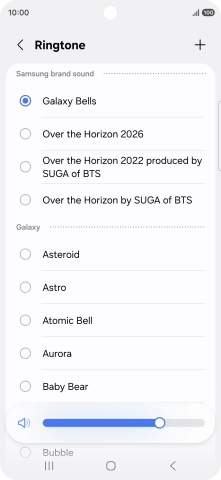 Press the required ring tones to hear them.