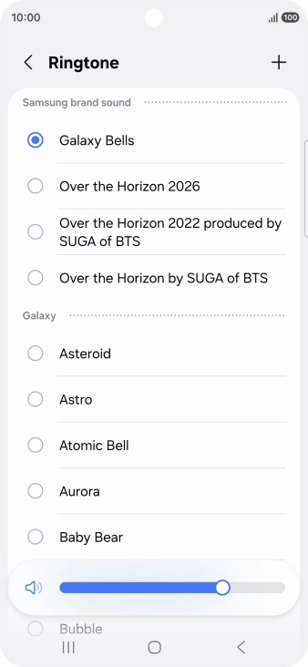 Press the required ring tones to hear them.