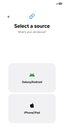 Press the required setting and follow the instructions on the screen to transfer the content from another phone.