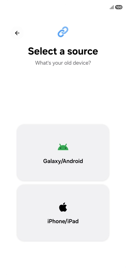 Press the required setting and follow the instructions on the screen to transfer the content from another phone.