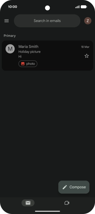 Press the menu icon.