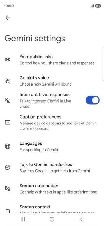 Follow the instructions on the screen to select the required settings.