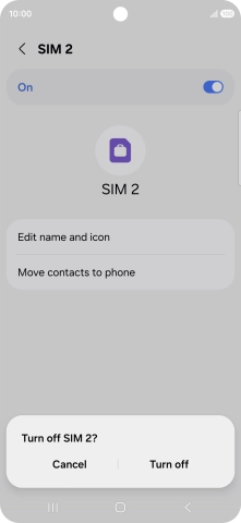 If you turn off use of the price plan, press Turn off.