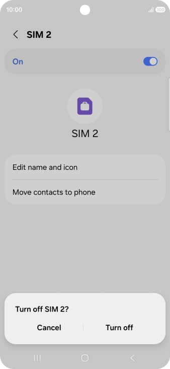If you turn off use of the price plan, press Turn off.