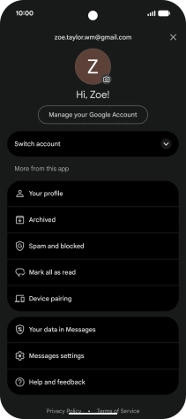 Press Messages settings.