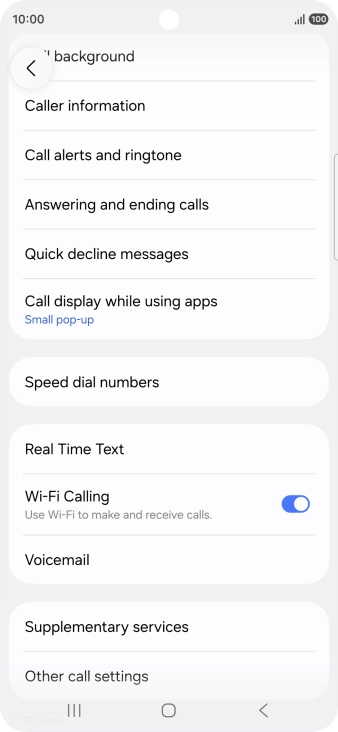 Press Supplementary services.