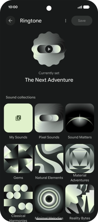 Press the required category.