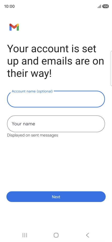 Press Your name and key in the required sender name.