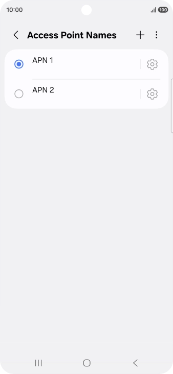 Press the field next to the data connection to activate it.