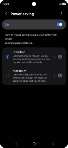 Press the indicators next to the required settings.