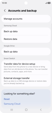 Press Manage accounts.