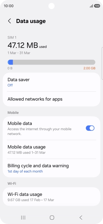 The total data usage is displayed.