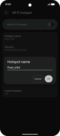 Key in the required Wi-Fi hotspot name and press OK.