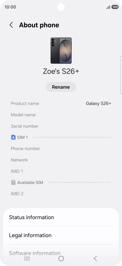 Press Status information.