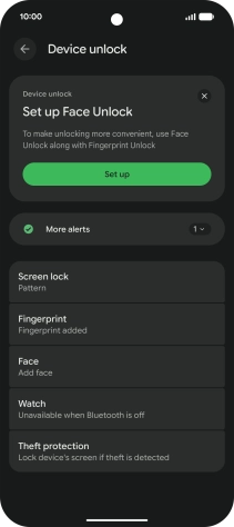 Press Screen lock and key in the additional phone lock code you created earlier.