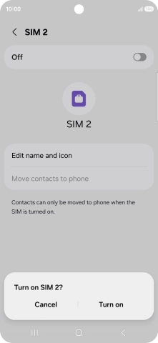 If you turn on use of the price plan, press Turn on.