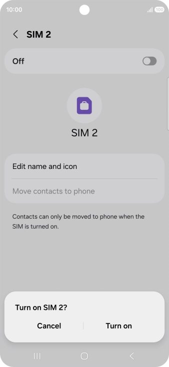 If you turn on use of the price plan, press Turn on.
