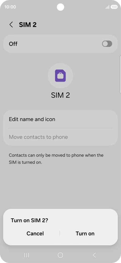 If you turn on use of the price plan, press Turn on.