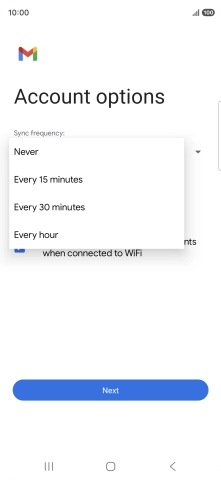 Press the required setting.