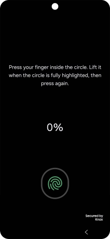 Follow the instructions on the screen to create the phone lock code using your fingerprint.