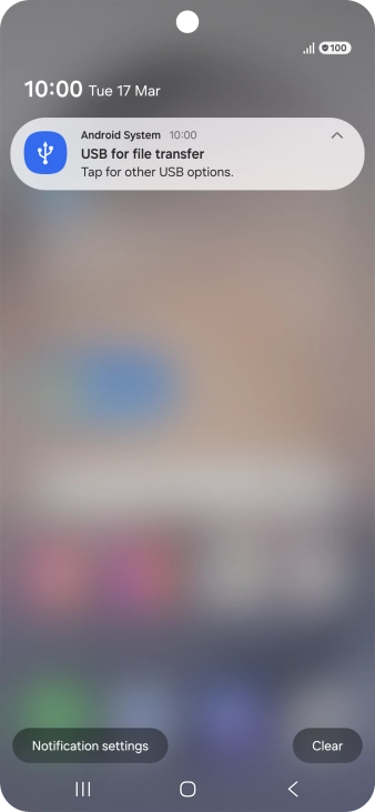 Press Tap for other USB options..