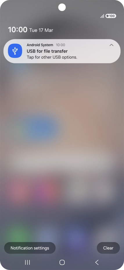 Press Tap for other USB options..