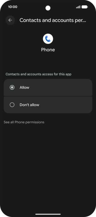 Press the required setting.