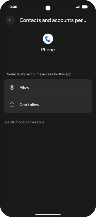 Press the required setting.