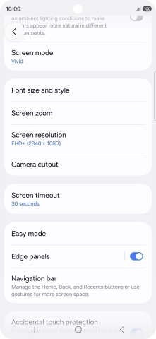 Press Screen timeout.