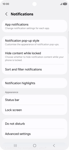 Press App notifications.