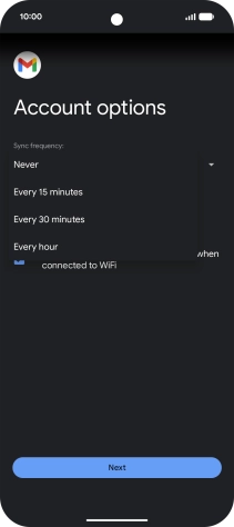 Press the required setting.