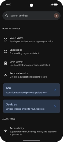 Press Voice Match and follow the instructions on the screen to turn automatic activation of Google Assistant on or off.