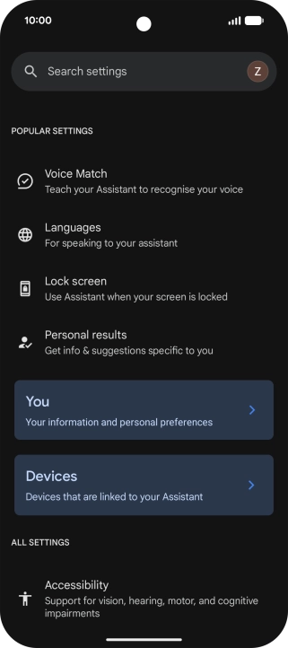 Press Voice Match and follow the instructions on the screen to turn automatic activation of Google Assistant on or off.