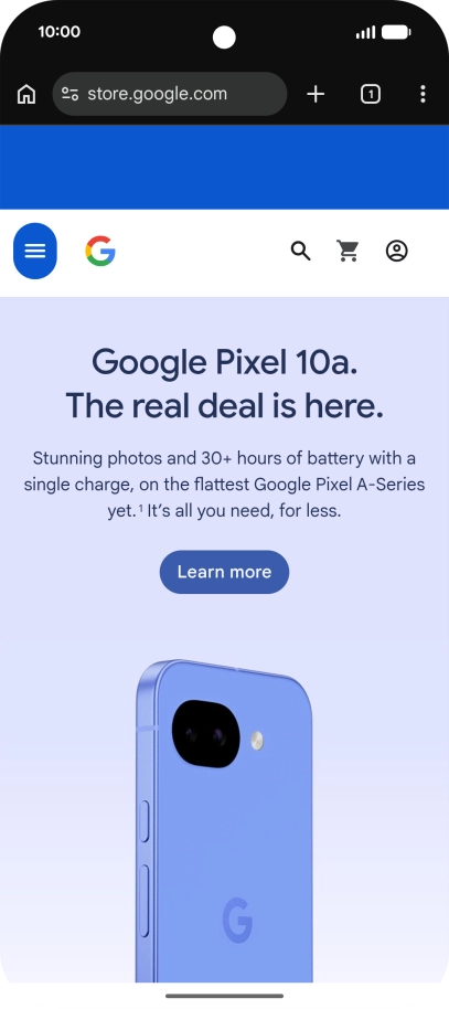 Press the menu icon.