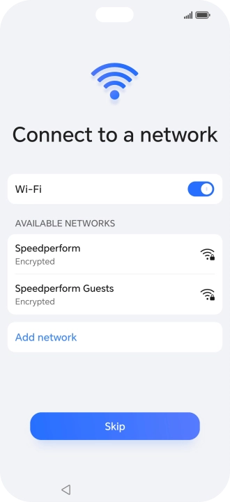 Press the required Wi-Fi network.