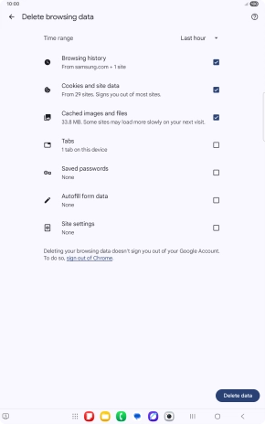 Press the fields next to the required data types.