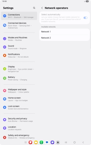 Press the required network.